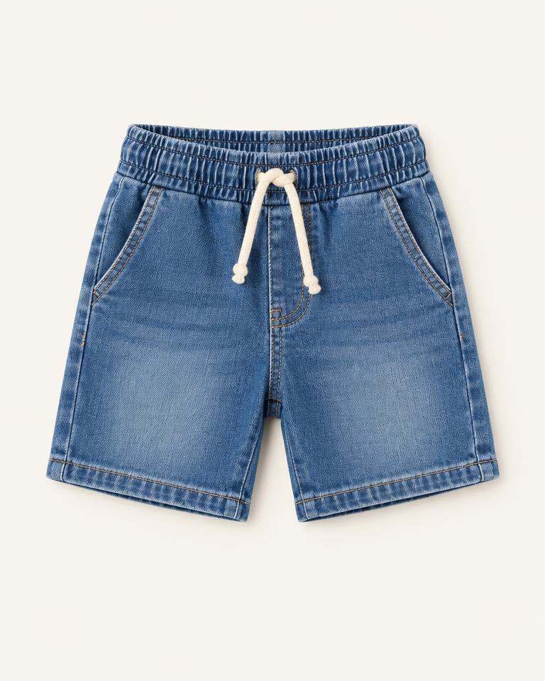 Denim Blue Boys' Drawstring Denim Shorts